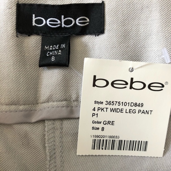 Bebe gray wide leg flared linen dress pants - Picture 6 of 13